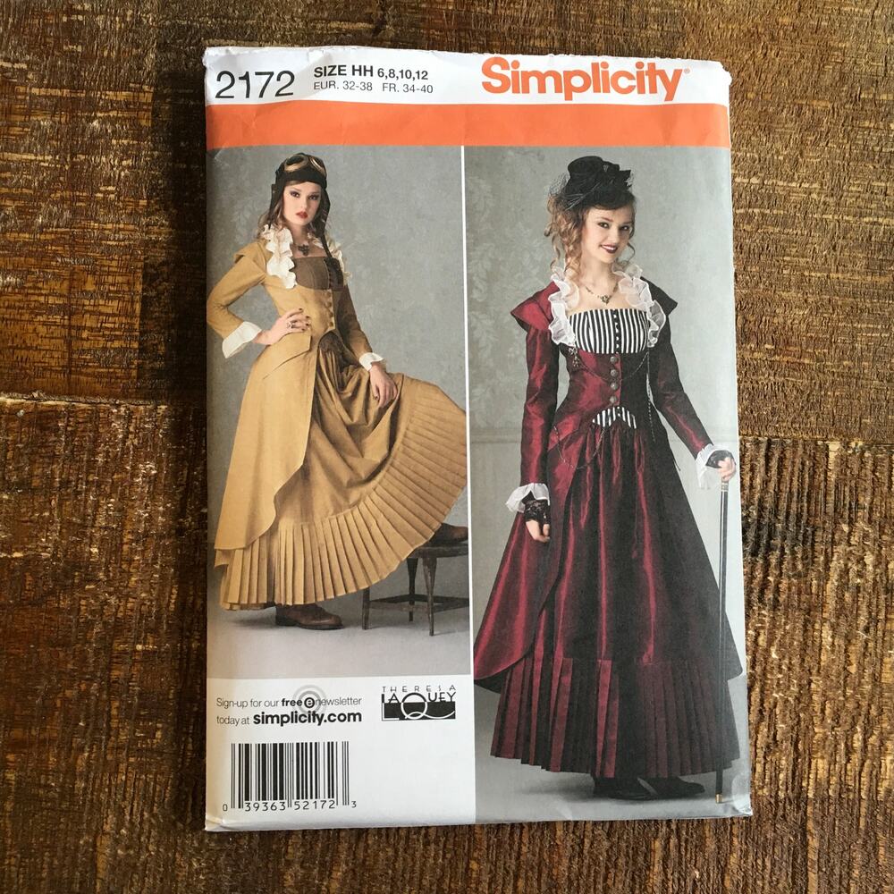 Simplicity Sewing Pattern 2172 Victorian Steampunk Skirt Bustier Coat 6-12 UNCUT
